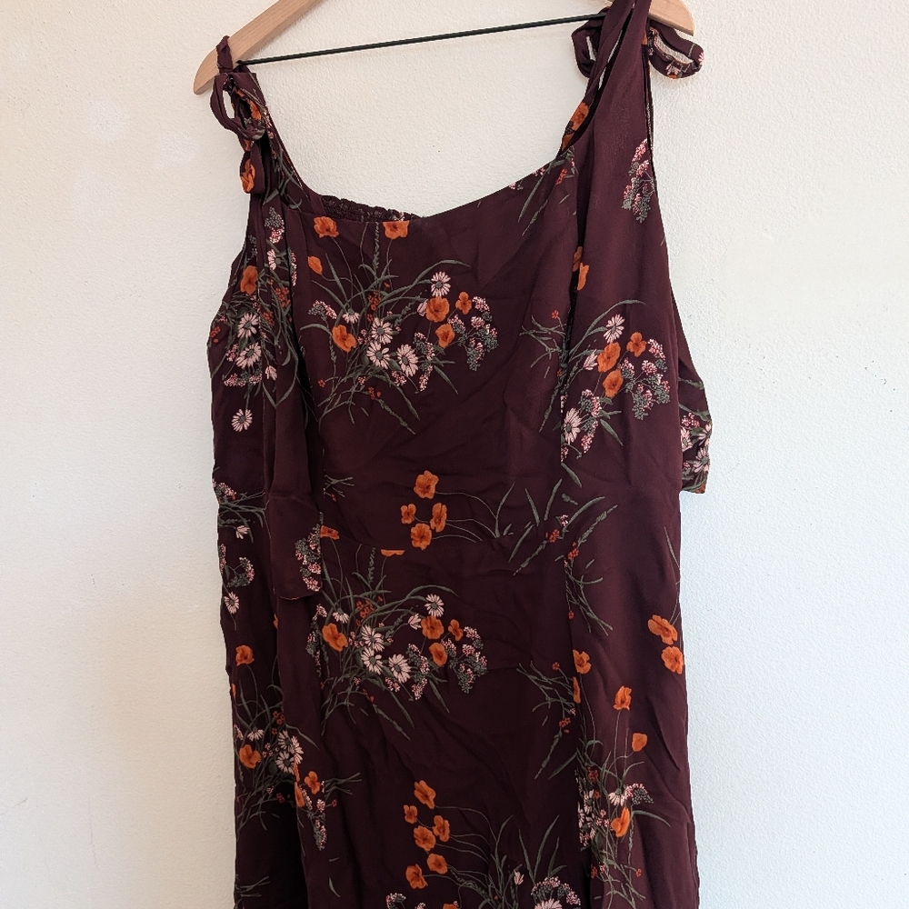 Reformation Twilight Midi Dress In Emmeline Burgundy Floral Size 16 New With Tag - Picture 7 of 10
